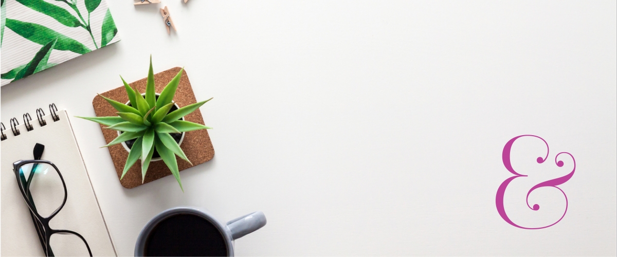 Graphic features the P&G logo and a flat lay of a succulent plant, a cup of coffee and a pair of glasses.